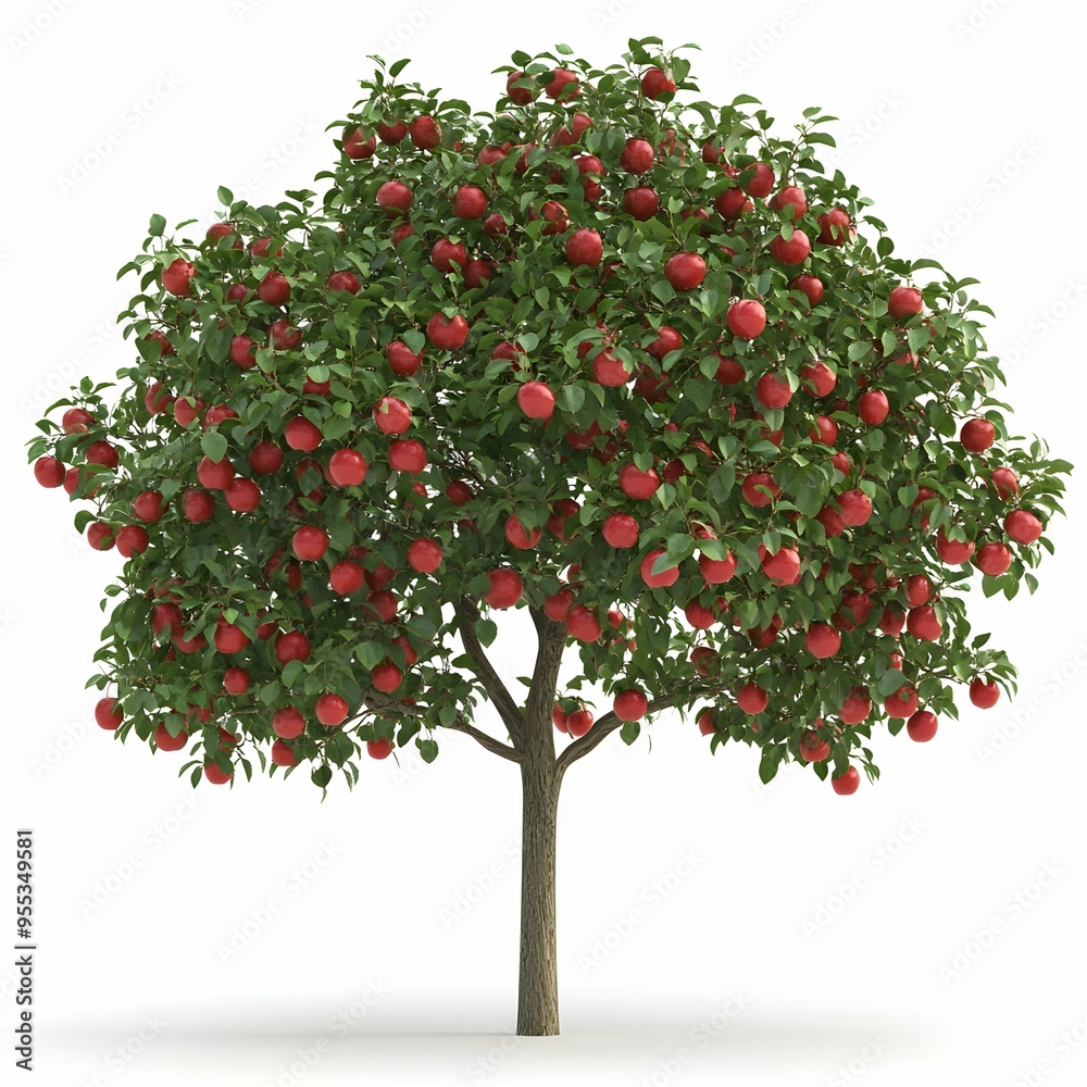 A tree with many red apples on it A tree with many red apples on it