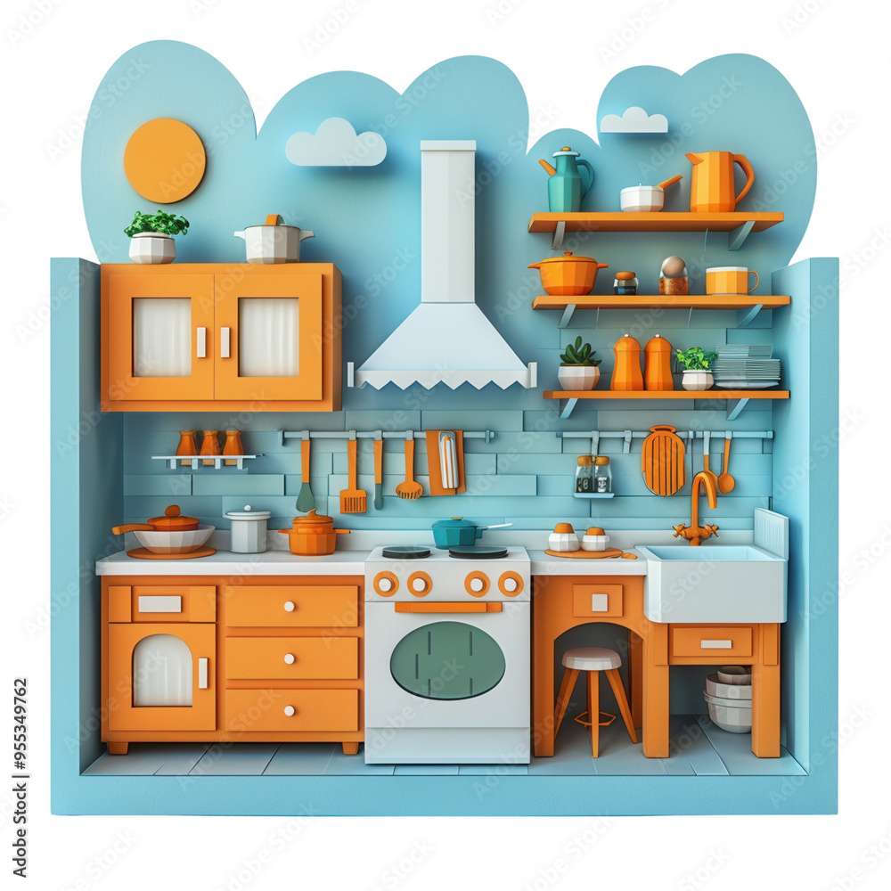 3d, paper, cut, transparent, isolated