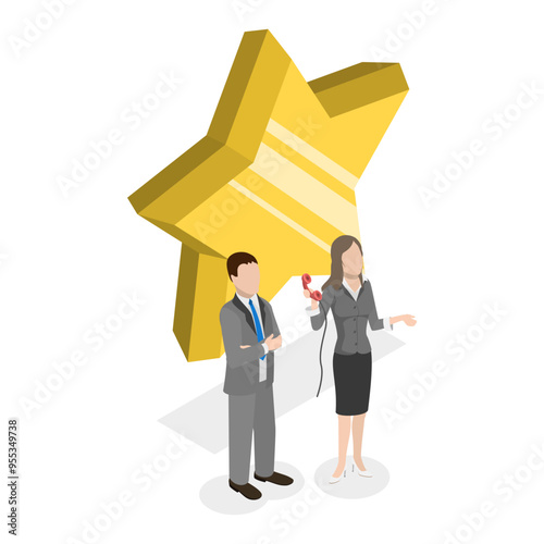 3D Isometric Flat Vector Illustration of Hospitality Service, Hotel Promotion. Item 1