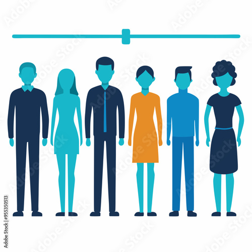 People Silhouettes, Illustration of People Silhouettes, Group of Business People