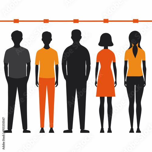 People Silhouettes, Illustration of People Silhouettes, Group of Business People