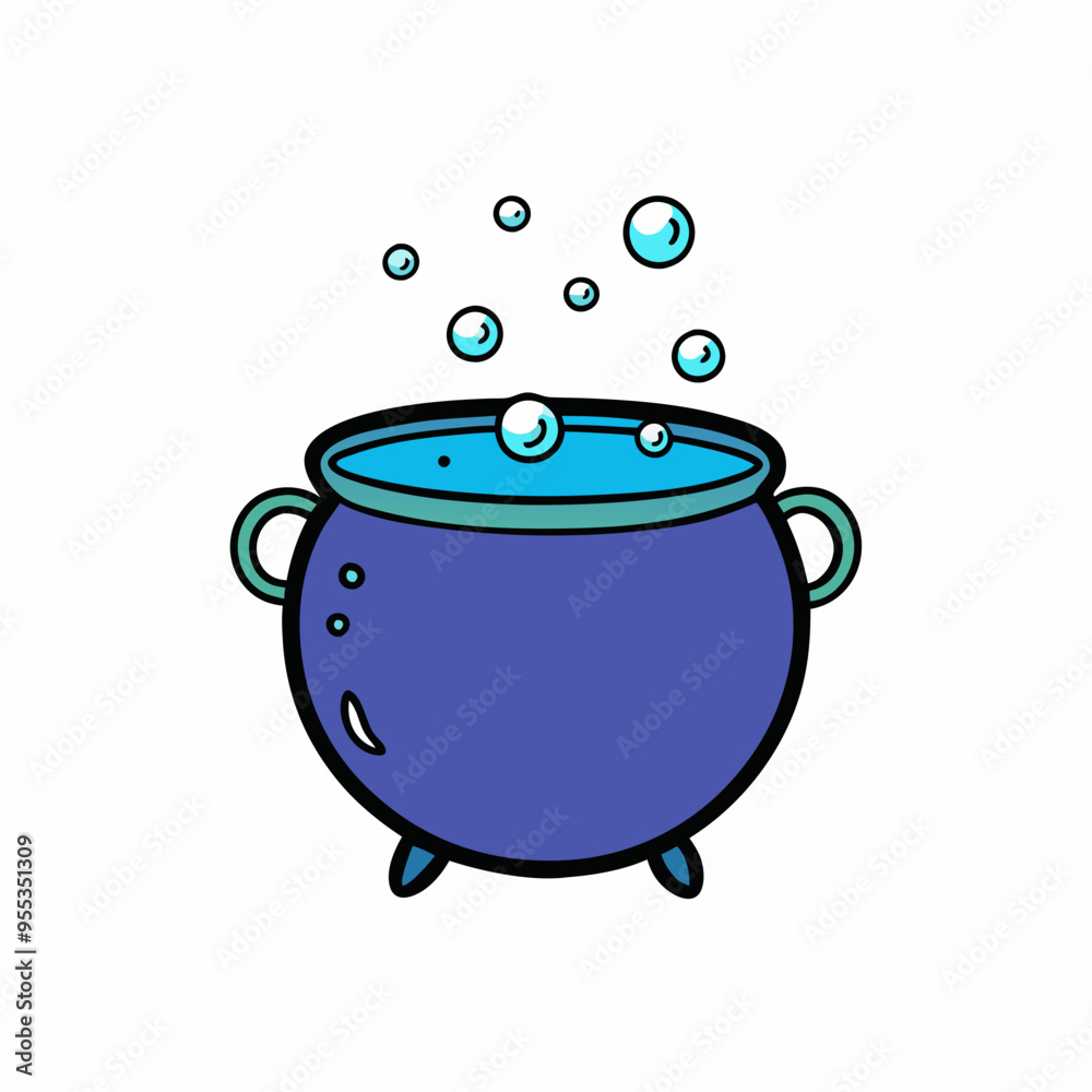 Cauldron with Bubbles Icon Vector Design on White Background Cauldron with Bubbles Icon Vector Design on White Background