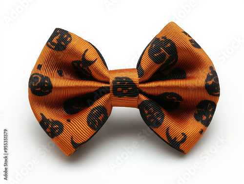 Halloween Hair Bow with Pumpkin Print 