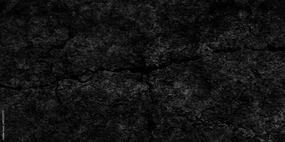 Fototapeta premium Abstract Dark black stone wall grunge aged rough texture background. closeup texture of black color. Gray concrete cracked walls in the background. grey and black messy wall stucco texture background