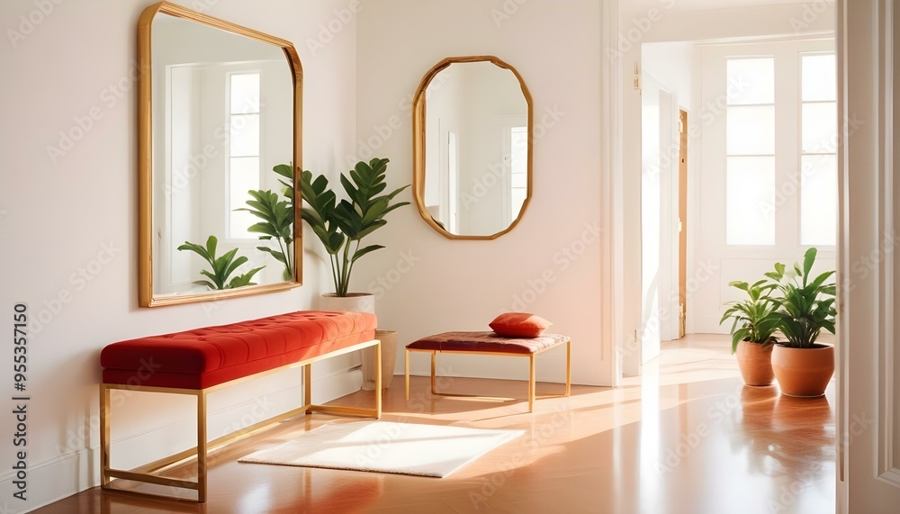 Photo interior modern design room 3d illustration Photo interior modern design room 3d illustration