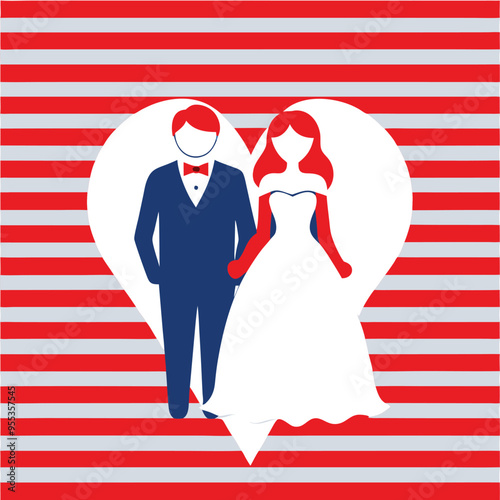 weeding vector design groom and bride 