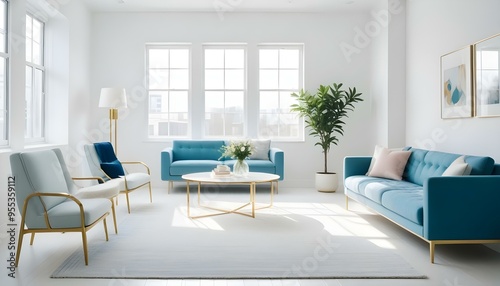 Photo interior modern design room 3d illustration