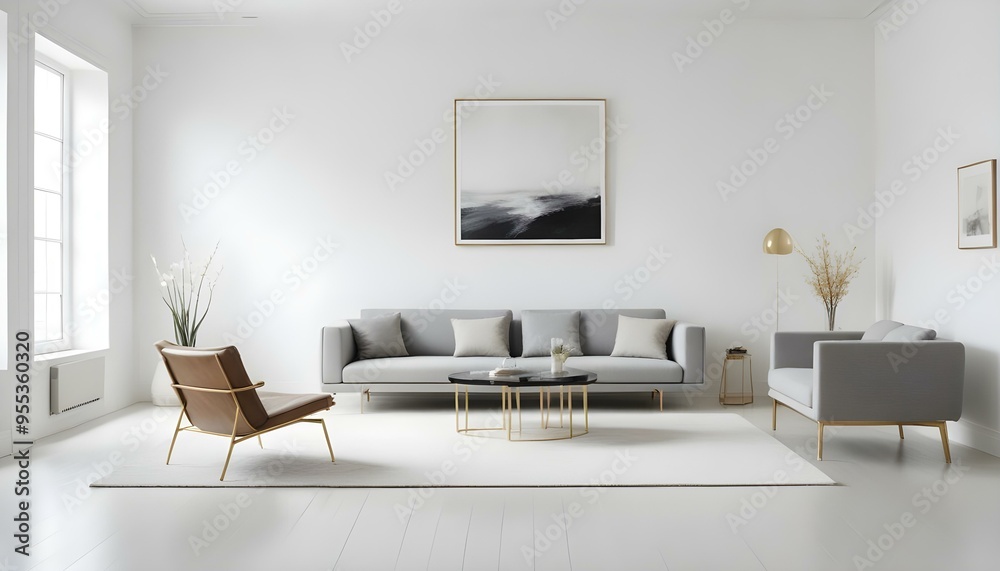Photo interior modern design room 3d illustration Photo interior modern design room 3d illustration