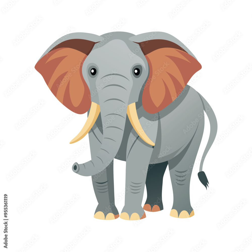Obraz premium Cute elephant color vector illustration design