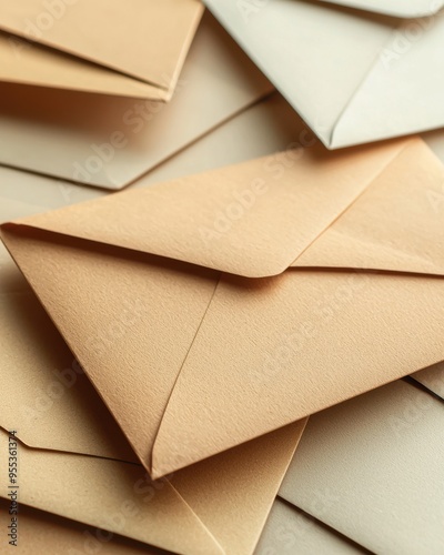 various colored envelopes arranged neatly, perfect for mail, invitations, or organization purposes.