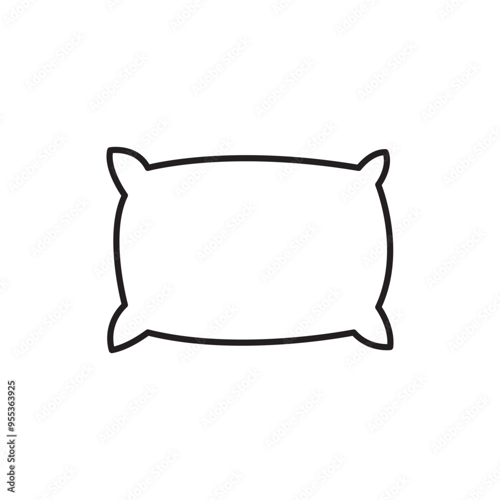 Black and white pillow icon vector illustration Black and white pillow icon vector illustration