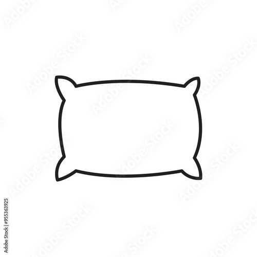 Black and white pillow icon vector illustration