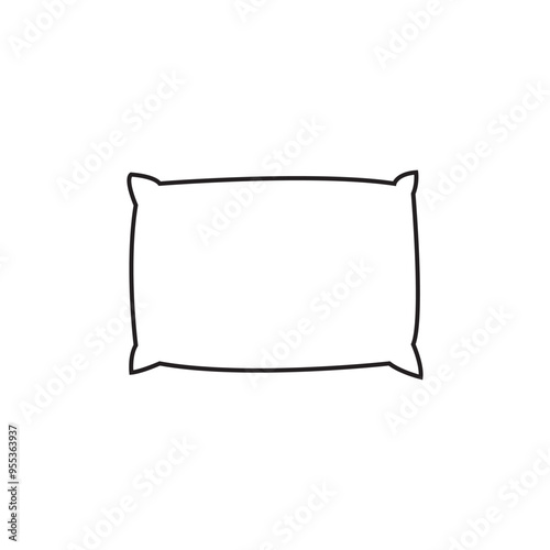 Black and white pillow icon vector illustration