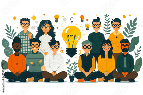Diverse business team taking part in a brainstorming session, creative Idea generation 