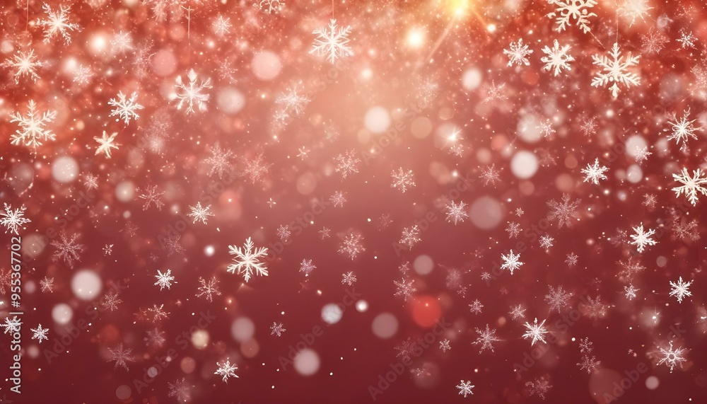 A red festive background with sparkling lights and snowflakes, creating a warm and magical backdrop banner header A red festive background with sparkling lights and snowflakes, creating a warm and magical backdrop banner header