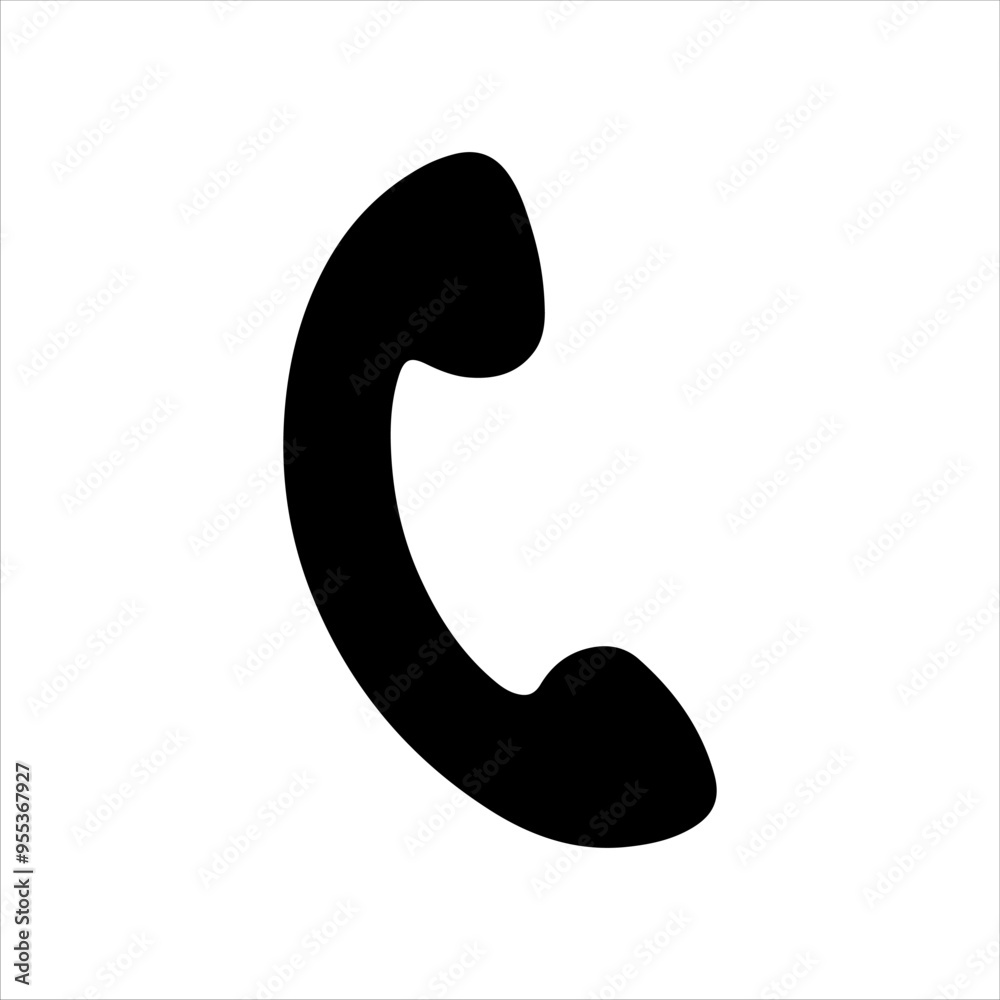 Black call icon. Phone icon silhouette vector illustration design on white background. Black call icon. Phone icon silhouette vector illustration design on white background.