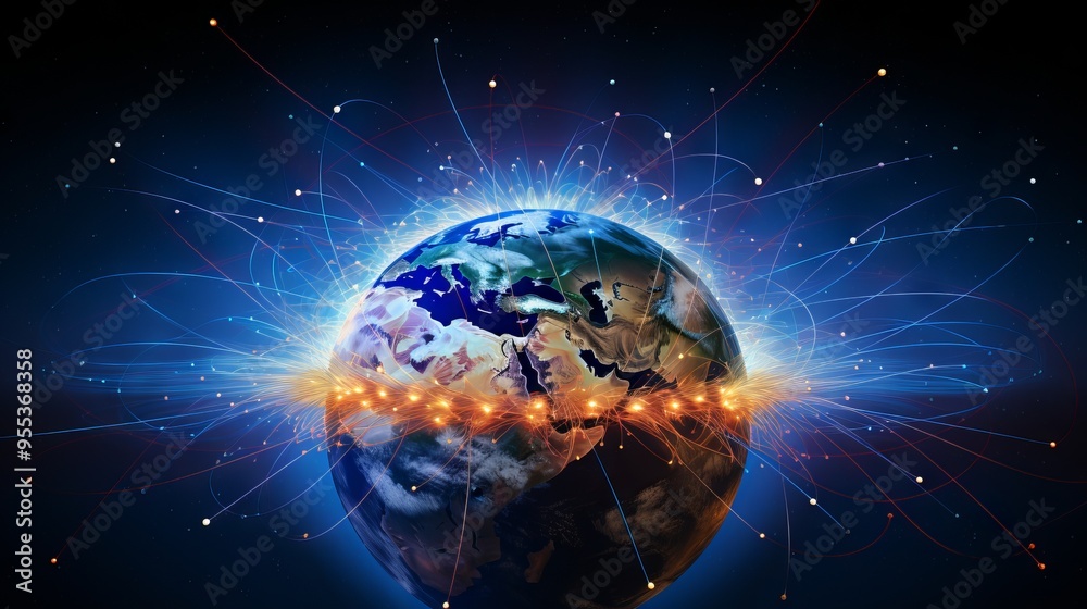 Obraz premium Abstract representation of the Earth's magnetic field