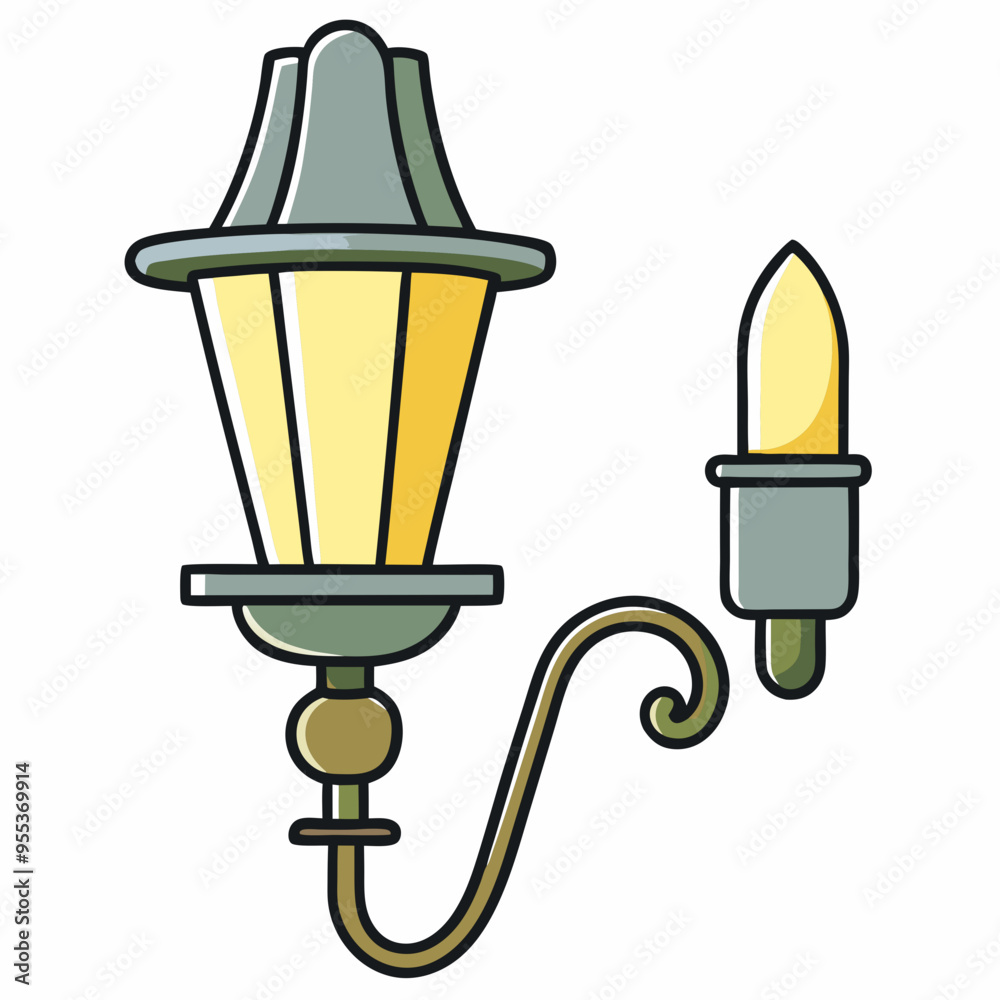 Wall Sconce Vector Art Illustration Wall Sconce Vector Art Illustration
