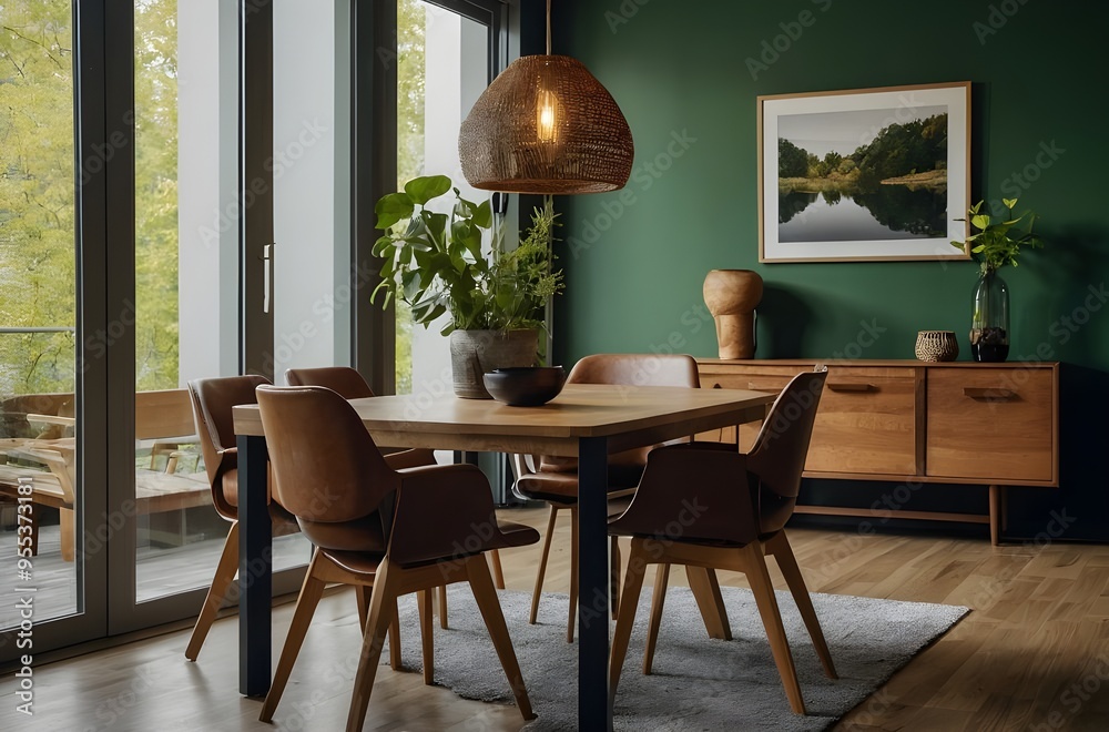 modern living home interior with green wall and arms chairs, living room interior with chairs and poster on wall decorated modern living home interior with green wall and arms chairs, living room interior with chairs and poster on wall decorated