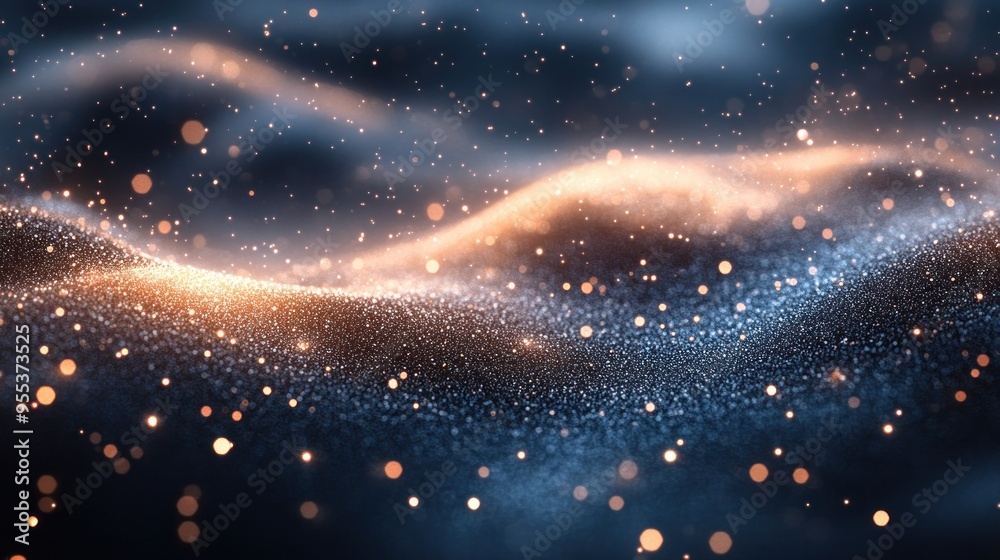 Fototapeta premium Soft white glitter background with a serene bokeh effect and luminous highlights.