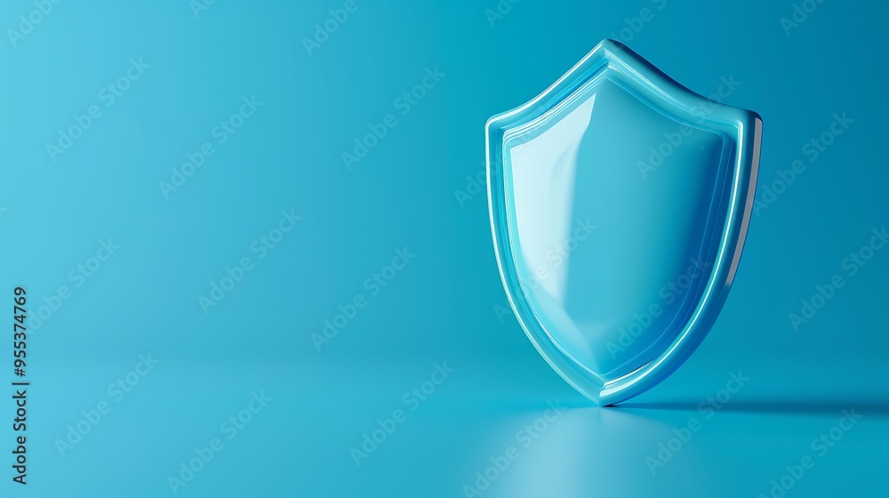 A sleek, modern shield icon on a blue background, representing security, protection, safety, and reliability in a minimalist design. A sleek, modern shield icon on a blue background, representing security, protection, safety, and reliability in a minimalist design.