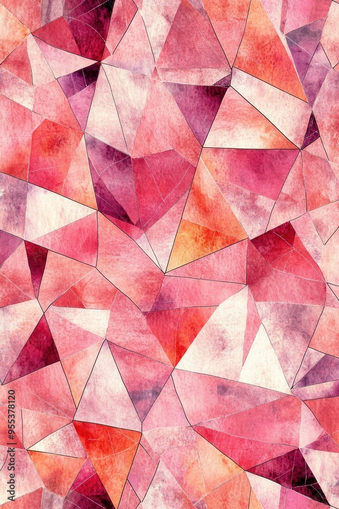 Line art illustration of a pink ethnic mosaic featuring a modern t shirt design Trendy triangle geometric shapes in an art deco style with a watercolor batik repeat pattern in soft fall colors Line art illustration of a pink ethnic mosaic featuring a modern t shirt design Trendy triangle geometric shapes in an art deco style with a watercolor batik repeat pattern in soft fall colors