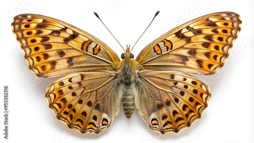 Silver washed fritillary butterfly isolated on white background photo