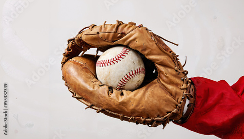 Gant de baseball attrapant une balle