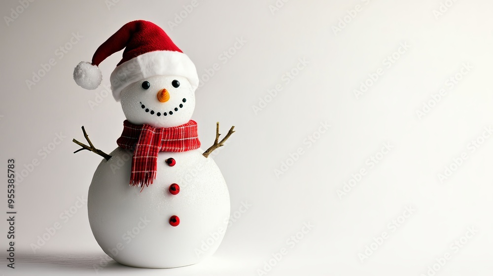 Cheerful Christmas Snowman in Holiday Setting Cheerful Christmas Snowman in Holiday Setting