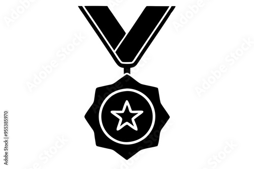 Medal with ribbon icon