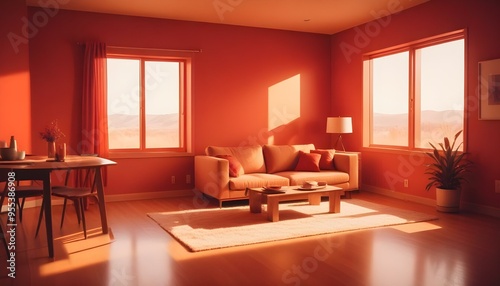 Photo interior modern design room 3d illustration