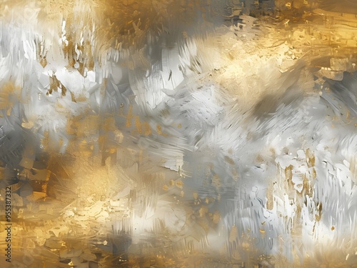 Abstract, textured image featuring a mosaic of various vibrant colors, with a  layered, painterly effect photo