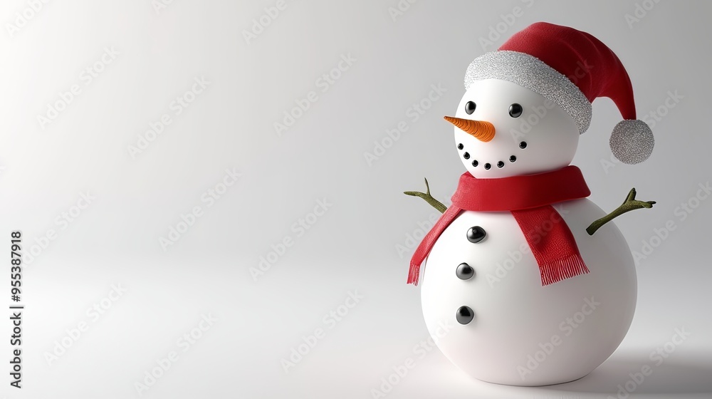 Festive Snowman in Snowy Christmas Setting Festive Snowman in Snowy Christmas Setting