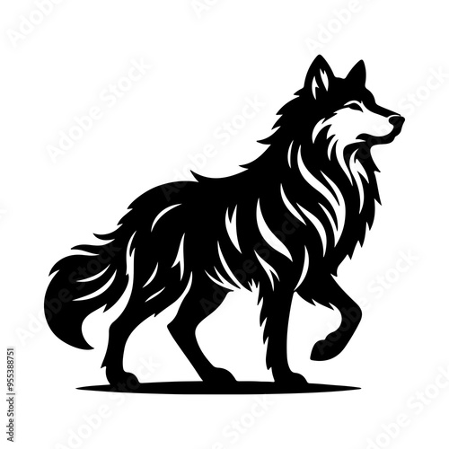 Wolf Logo Iconic Silhouette Art png