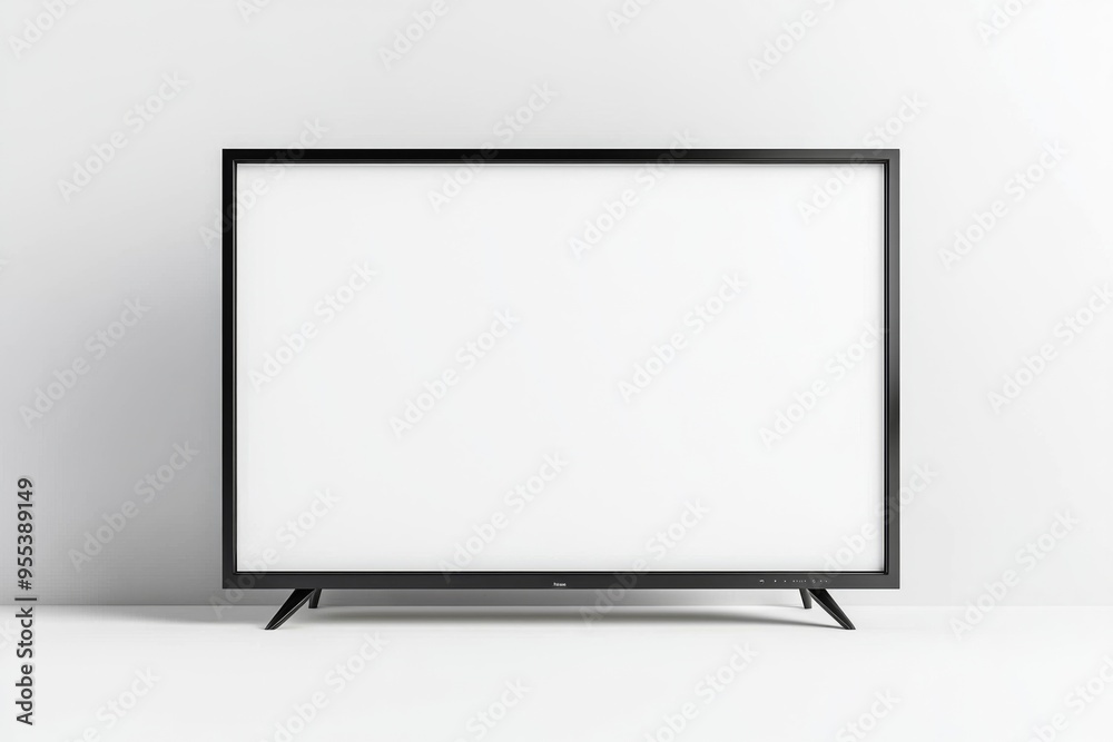 TV screen mockup on isolated background created with Generative AI TV screen mockup on isolated background created with Generative AI