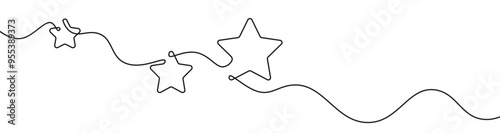 Line star one continuous line drawing design vector