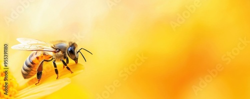 A close-up of a bee on a bright flower, illustrating nature's beauty and the importance of pollinators in the ecosystem.