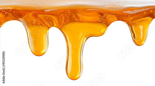 honey dripping isolated on white background