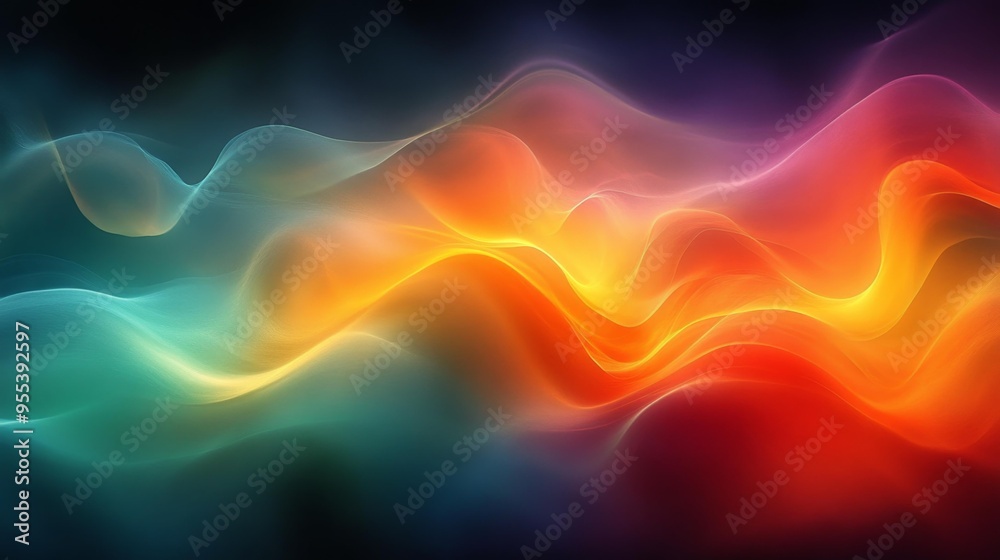 Abstract Colorful Waves Generative AI Abstract Colorful Waves Generative AI
