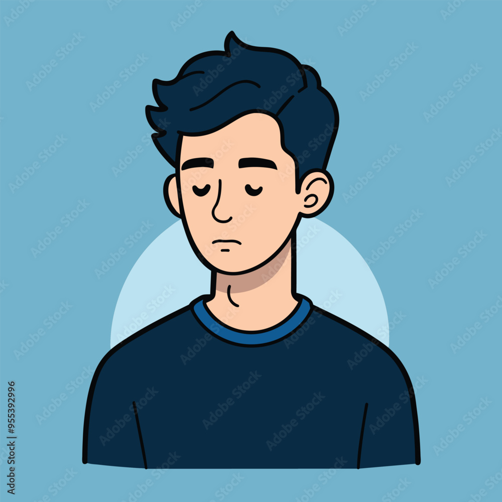 Man cartoon character facial expression showing vector illustration