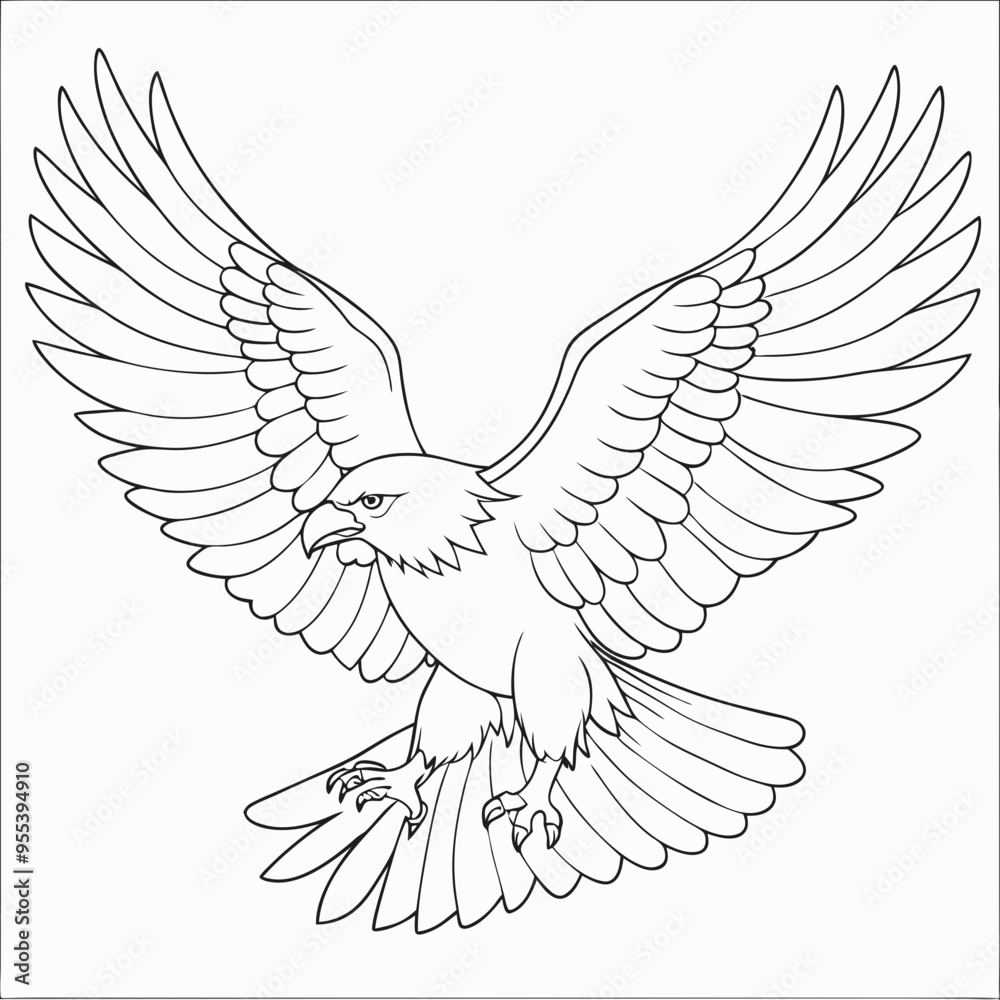Soaring Eagle line art Soaring Eagle line art