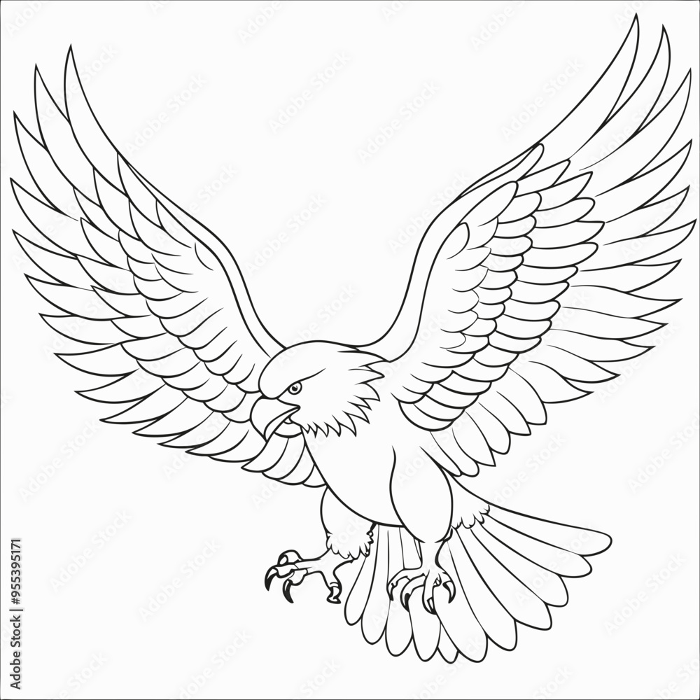 Obraz premium Soaring Eagle line art