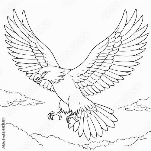 Soaring Eagle line art