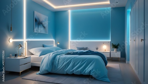 Photo interior modern design room 3d illustration