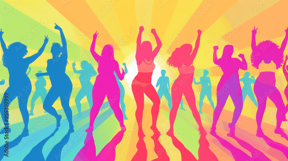 A group of women are dancing and celebrating A group of women are dancing and celebrating
