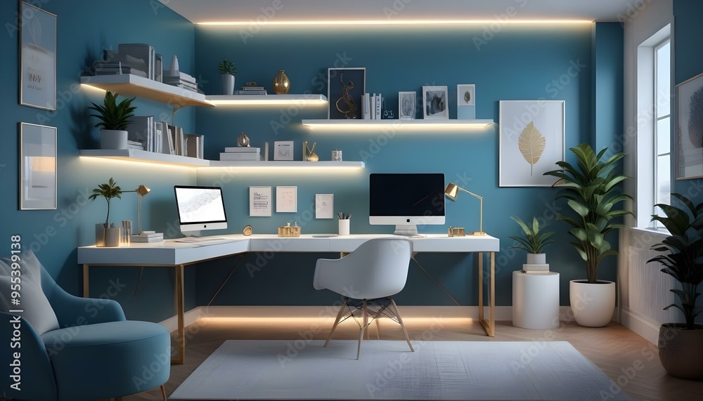 Photo interior modern design room 3d illustration Photo interior modern design room 3d illustration