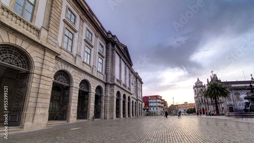 Vászonkép Natural History Museum of Porto University building in Gomes Teixeira Square timelapse hyperlapse
