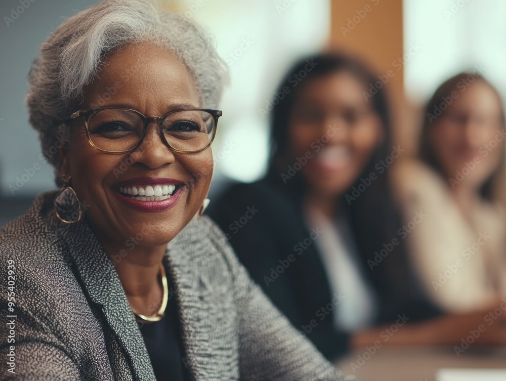 Jovial Businesswoman in Boardroom Jovial Businesswoman in Boardroom