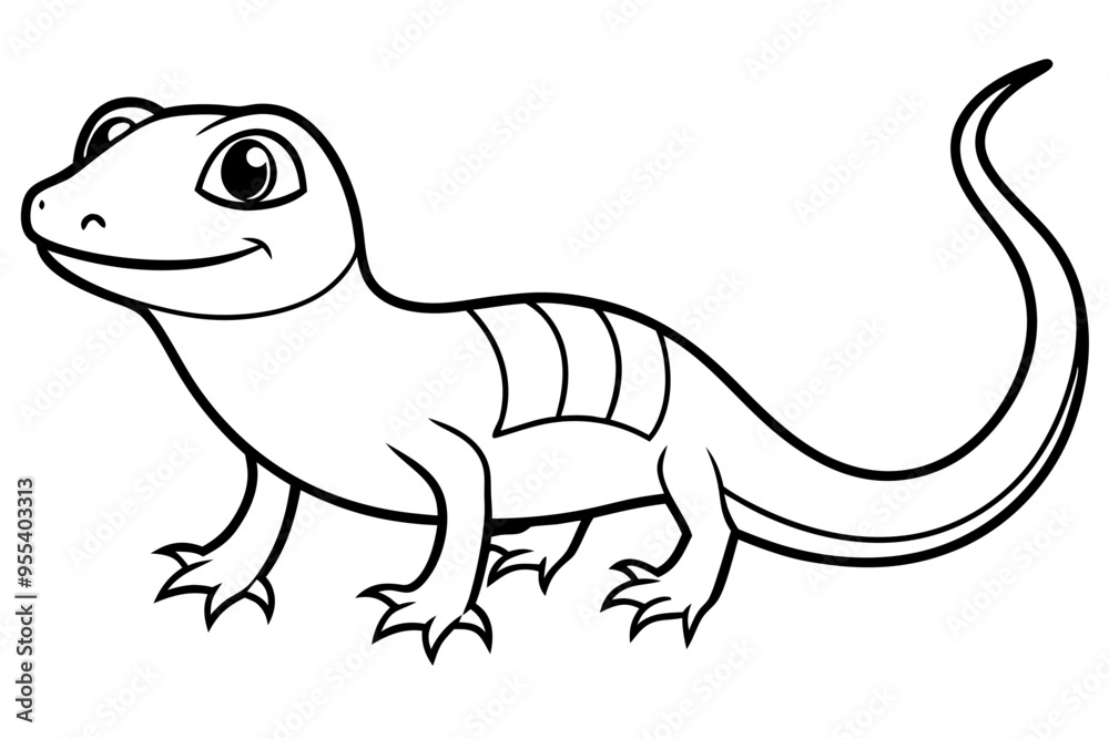 Cute Lizard Vector Art on White Background Cute Lizard Vector Art on White Background