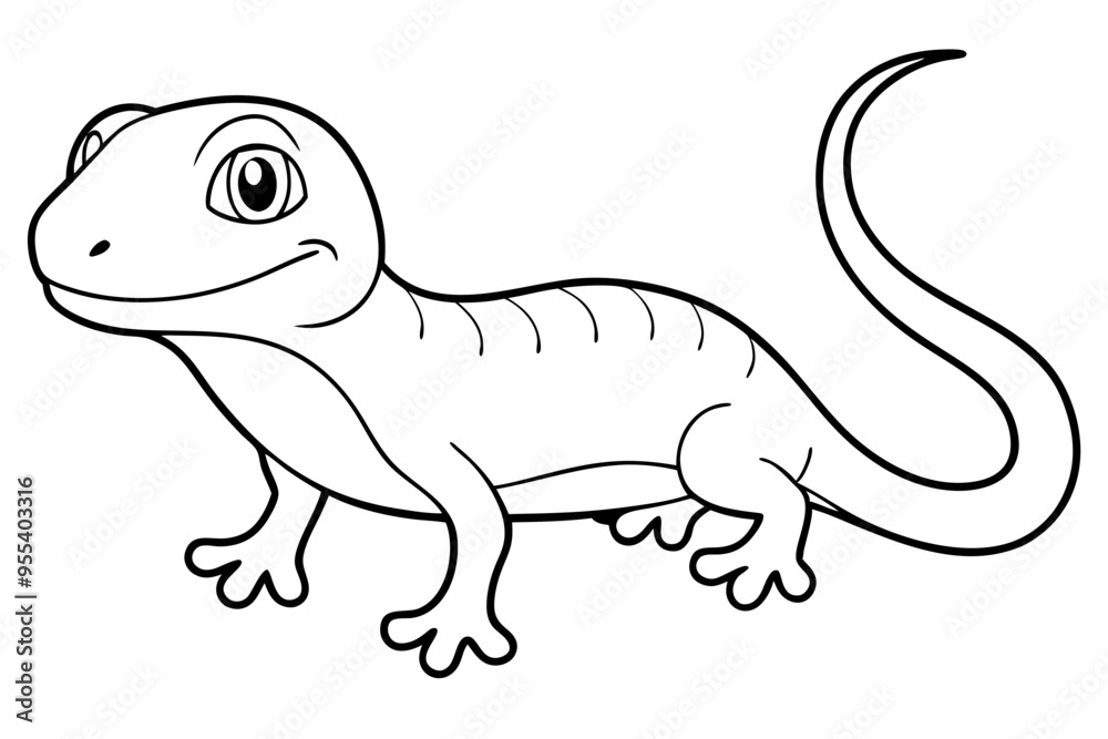 Cute Lizard Vector Art on White Background Cute Lizard Vector Art on White Background